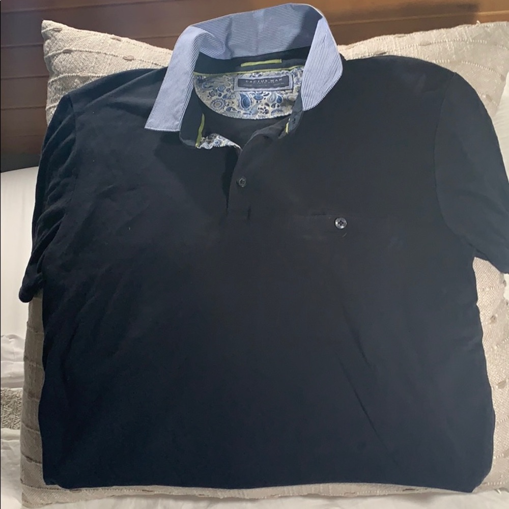Cactus Man Black and Blue polo shirt